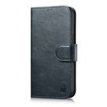 iCarer Oil Wax Wallet Case 2in1 Hülle iPhone 14 Flip Leder Cover Anti-RFID blau (WMI14220721-BU)