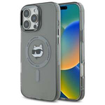 Etui Karl Lagerfeld iPhone 16 Pro 6.3" czarny/black hardcase IML Metal Choupette Head MagSafe