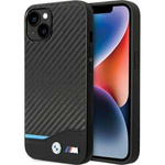 Hülle BMW BMHCP13M22NBCK iPhone 13 6.1" schwarz/schwarz Leder Carbon