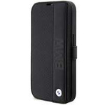 Hülle BMW BMBKP14X22RDPK iPhone 14 Pro Max 6,7" schwarz/schwarzes Buchcase Leder Textured&Stripe