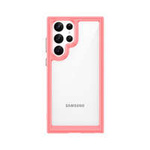Outer Space Case Hülle für Samsung Galaxy S22 Ultra Hardcover mit Gelrahmen Rot