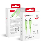 Kabel USB C do USB C Forcell F-Energy QC4.0 PD 3A 60W Silicone 1 m C344 zielony