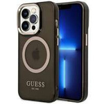 Hülle Guess GUHMP14XHTCMK iPhone 14 Pro Max 6,7" schwarz/schwarz hart case Gold Outline Translucent MagSafe