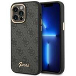 Hülle GUESS Apple iPhone 14 Pro Max 4G Vintage Gold Logo Schwarz Hartcase