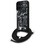 Etui Karl Lagerfeld iPhone 16 Crossbody Grained Pattern & Logo Czarny