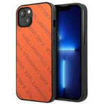 Hülle KARL LAGERFELD Apple iPhone 13 Mini Perforiert Allover Orange Hartcase