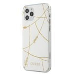 Hülle GUESS Apple iPhone 12 Pro Max 6.7 Gold Kette Sammlung GUHCP12LPCUCHWH Weiß Hardcase