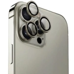 Szkło Hartowane UNIQ Optix Aluminium Camera Lens Protector iPhone 16 Pro 6.3" / 16 Pro Max 6.9" titanium grey szkło na obiektyw aparatu z aplikatorem