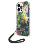Guess GUOHCP14LHFLSB iPhone 14 Pro 6.1" blau/blau hartcase Flower Strap