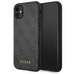 Hülle Guess GUHCN61G4GFGR iPhone 11 6.1" grau/grau hart case 4G Metall Gold Logo