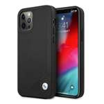 BMW Hülle Apple iPhone 12 12 Pro Leder Deboss Schwarz Hardcase