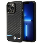 Hülle BMW BMHCP14L22NBCK iPhone 14 Pro 6.1" schwarz/schwarz Leder Carbon