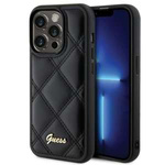 Etui Guess GUHCP15LPSQSQSK iPhone 15 Pro 6.1" czarny/black hardcase Quilted Metal Logo Case