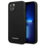 Hülle KARL LAGERFELD Apple iPhone 13 Silikonplakette Schwarz Hartcase