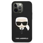 KARL LAGERFELD Apple iPhone 13 Mini Silikonhülle Karl`s Head Schwarz Hardcase