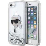Hülle Karl Lagerfeld KLHCI8LNKHCH iPhone 7/8/ SE 2020/2022 silber/silber hartcase Glitter Karl Head Case