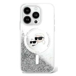 Etui Karl Lagerfeld iPhone 16 Pro Max 6.9" hardcase transparent Liquid Glitter Karl&Choupette Head Magsafe