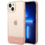 Hülle GUESS Apple iPhone 14 Transluzentes Rosa Hartcase