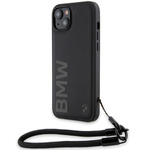 Hülle Bmw Bmhcp15s23rmrlk IPhone 15 / 14 / 13 6.1" Schwarz/schwarz Hardcase Signature Leder Wortmarke Cord Case