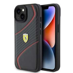 Hülle Ferrari FEHCP15SPTWK iPhone 15 6.1" schwarz/schwarz hartcase Twist Metal Logo Case