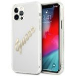 Hülle Guess Apple GUHCP12LKTRSVGO iPhone 12 Pro Max 6.7 „Transparent Koffer Vintage - Script Gold - CASE
