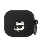Karl Lagerfeld KLA3RUNCHK AirPods 3 Hülle schwarz/schwarz Silikon Choupette Head 3D