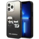 Hülle KARL LAGERFELD Apple iPhone 13 13 Pro Gradient Ikonik Karl & Choupette Schwarz Hartcase