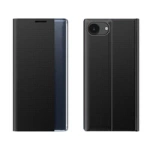 New Sleep Case iPhone 16e Flip Cover mit Ständer - Schwarz