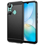 Carbon Case Hülle für Infinix Hot 12 Pro flexible Silikon Carbon Hülle schwarz