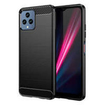 Carbon Case Cover für T-Mobile Revvl 6 5G flexibles Silikon Carbon Cover schwarz