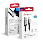 Kabel USB A do Lightning Forcell F-Energy 2,4A 12W Cafule 3 m C257 czarny