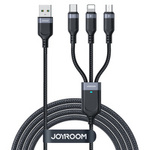 Joyroom Multi-Use Series 3-in-1-Kabel S-1T3018A18 Lightning USB-C Micro-USB 1,2 m – Schwarz