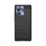 Carbon Case Silikonhülle für Motorola Edge 40 - schwarz