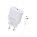 Beline Ład. siec. 1x USB-C 30W + kabelUSB-C biała /white PD 3.0  BLNCW30C GaN