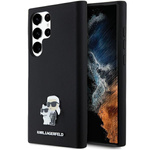 Etui Karl Lagerfeld KLHCS24LSMHKCNPK S24 Ultra S928 hardcase czarny/black Silicone Karl&Choupette Metal Pin
