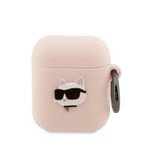 Karl Lagerfeld KLA2RUNCHP AirPods 1/2 Abdeckung rosa/rosa Silikon Choupette Kopf 3D