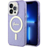 Hülle Guess GUHMP14LHCMCGU iPhone 14 Pro 6.1" lila/violett hartcase Glitter Gold MagSafe Case
