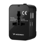 Wozinsky WUTWC Reiseadapter universal 24W EU / US / AUS / UK / 2x USB-A - Schwarz