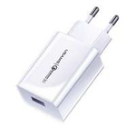 USAMS Charg. 1xUSB T22 18W 3A QC3.0 + kabel USB-C 1m weiß/weiß T48OCLN01