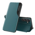 Eco Leather View Case elegante Hülle mit Klappe und Standfunktion für Samsung Galaxy A36 - grün