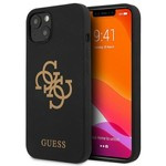 Hülle GUESS Apple iPhone 13 Mini Silikon 4G Logo Schwarz Hardcase