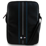 BMW Handtasche BMTB10COMSCAKL 10" Schwarz/Schwarz Carbon Blau Streifen