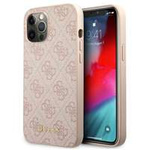 Hülle GUESS Apple iPhone 12 12 Pro 4G Metall Gold Logo Rosa Hartcase