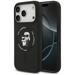 Etui Karl Lagerfeld Silicone             Karl&Choupette Ring MagSafe do iPhone 17 Pro Max czarny