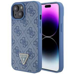 Hülle Guess GUHCP15SP4TDPB iPhone 15 6.1" blau/blau hartcase Leder 4G Triangle Strass Case