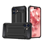 Hybrid Armor Case für iPhone 16e - Schwarz