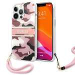 Hülle GUESS Apple iPhone 13 Pro Max Camo Strap Collection Pink Hardcase