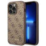 Hülle GUESS Apple iPhone 14 Pro 4G Metall Gold Logo Braun Hartcase