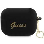 Hülle Guess GUAP2LSCHSK AirPods Pro 2 Abdeckung schwarz/schwarz Silikon Charm Heart Collection Case