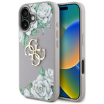 Etui Guess Grained Roses Big 4G logo do iPhone 16 fioletowy